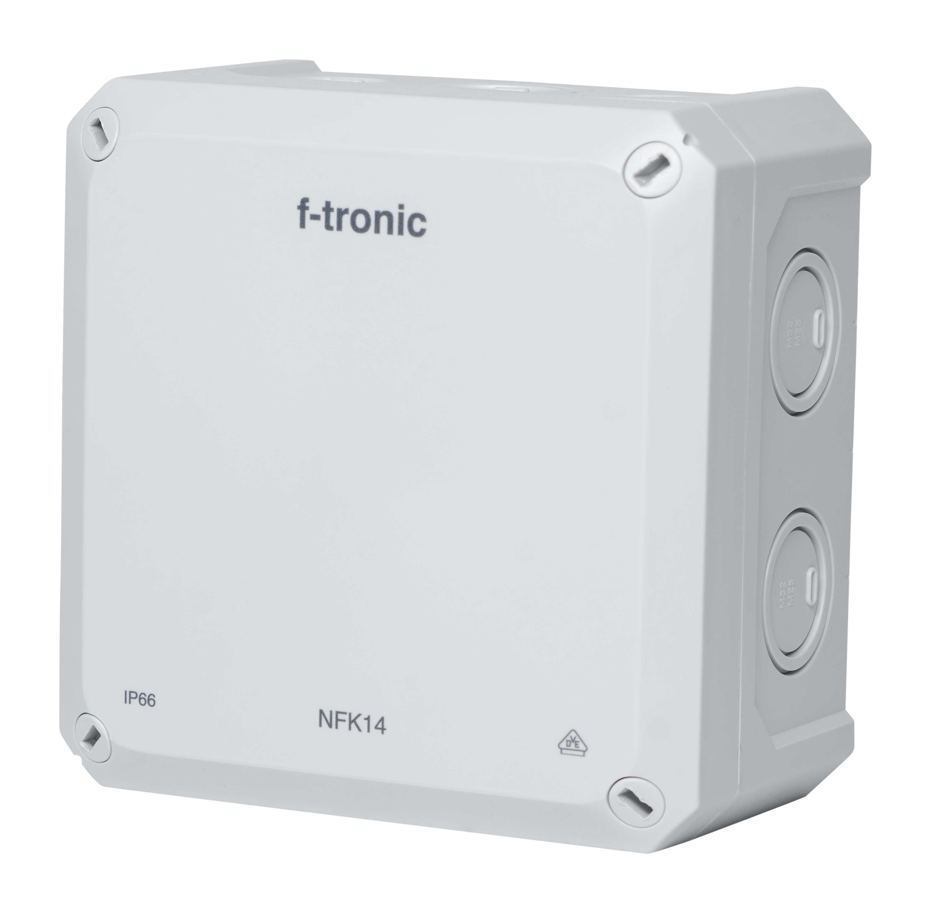 F-Tronic FR-Abzweigkasten 140x140x81mm, Ausbrechöffnungen IP66, PS, grau, NFK14gr F-Tronic FR-Abzweigkasten 140x140x81mm, Ausbrechöffnungen IP66, PS, grau, NFK14gr